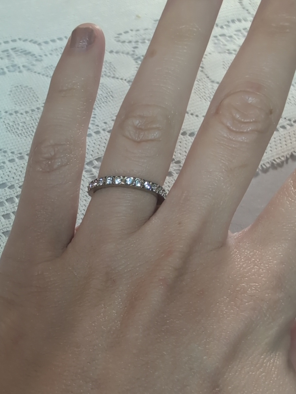 Classic Crystal Eternity Band - Sparkling Clear Stones